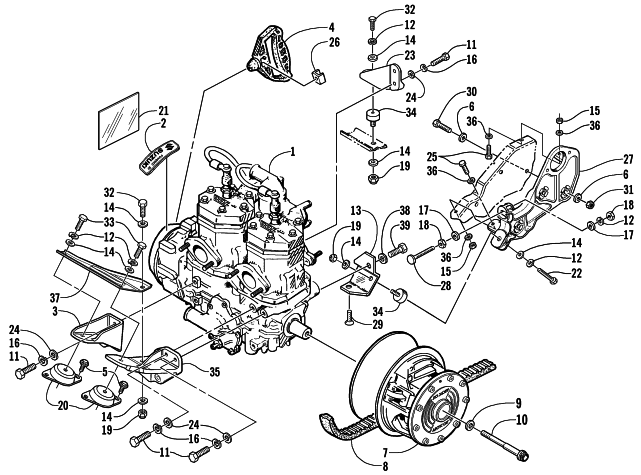 Parts Diagram for Arctic Cat 2000 POWDER SPECIAL 700 LE () SNOWMOBILE ENGINE AND RELATED PARTS