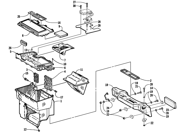 Parts Diagram for Arctic Cat 2000 POWDER SPECIAL 600 LE () SNOWMOBILE AIR SILENCER ASSEMBLY