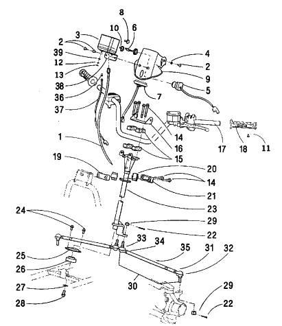Parts Diagram for Arctic Cat 2001 400 2X4 (MANUAL TRANSMISSION) ATV STEERING ASSEMBLY
