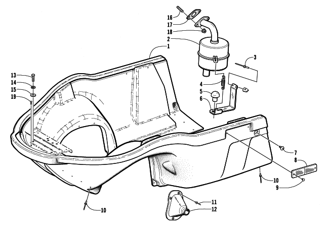 Parts Diagram for Arctic Cat 2000 Z 120 SNOWMOBILE BELLY PAN AND EXHAUST ASSEMBLIES