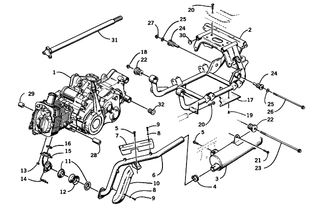 Parts Diagram for Arctic Cat 2001 300 4X4 ATV ENGINE AND RELATED PARTS