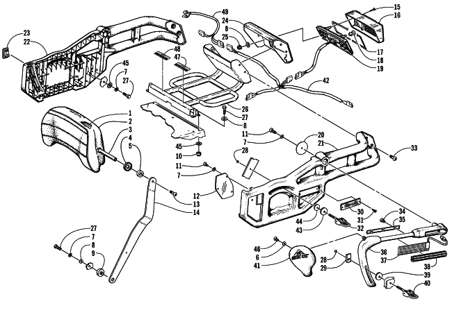 Parts Diagram for Arctic Cat 2000 PANTERA 1000 SNOWMOBILE BACKREST AND TAILLIGHT ASSEMBLY