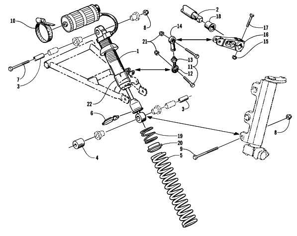 Parts Diagram for Arctic Cat 2000 ZR 440 SNO PRO () SNOWMOBILE SHOCK ABSORBER AND SWAY BAR ASSEMBLY