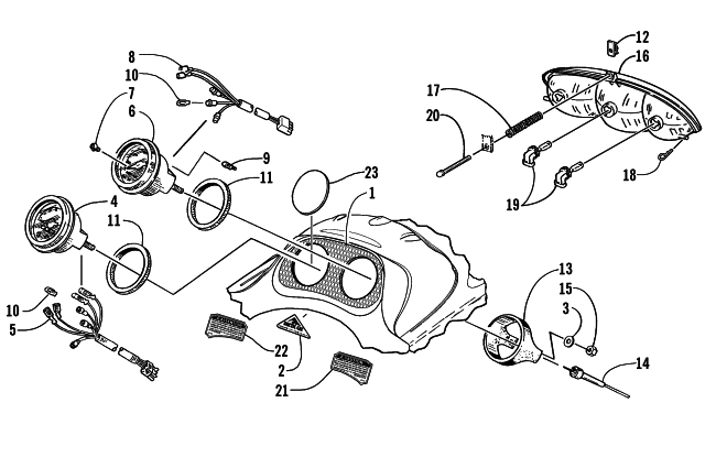 Parts Diagram for Arctic Cat 2000 Z 440 SNO PRO () SNOWMOBILE HEADLIGHT AND INSTRUMENTS