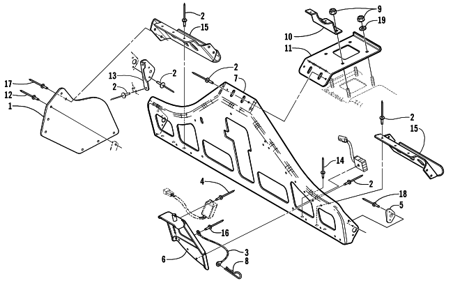 Parts Diagram for Arctic Cat 2000 ZR 440 SNO PRO () SNOWMOBILE STEERING SUPPORT ASSEMBLY