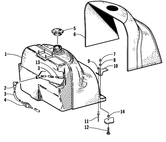 Parts Diagram for Arctic Cat 2000 ZR 440 SNO PRO SNOWMOBILE GAS TANK AND COVER