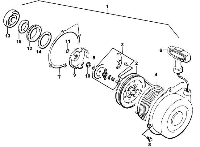 Parts Diagram for Arctic Cat 2002 500 AUTOMATIC TRANSMISSION () ATV RECOIL STARTER ASSEMBLY