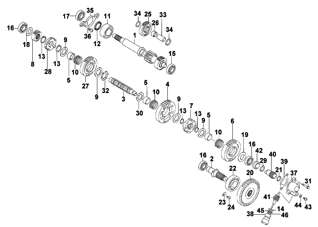 Parts Diagram for Arctic Cat 2001 500 CC (AUTOMATIC TRANSMISSION) ATV SECONDARY TRANSMISSION ASSEMBLY