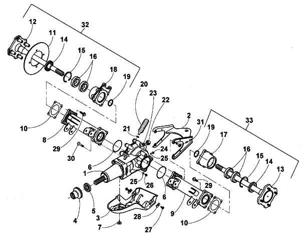 Parts Diagram for Arctic Cat 2001 500 (MANUAL TRANSMISSION) ATV REAR AXLE ASSEMBLY