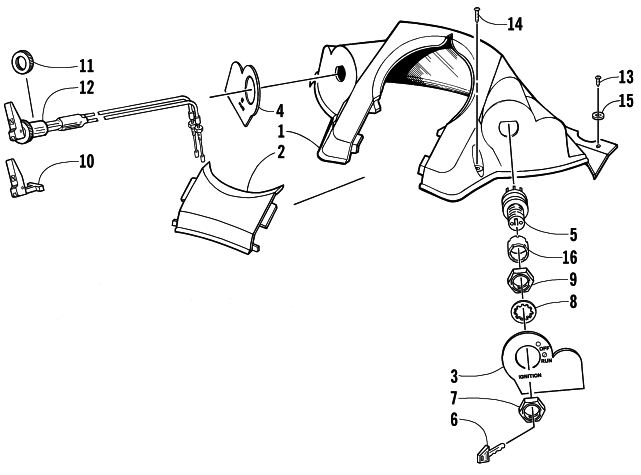 Parts Diagram for Arctic Cat 2001 Z 440 (ES) SNOWMOBILE CONSOLE AND SWITCH ASSEMBLY