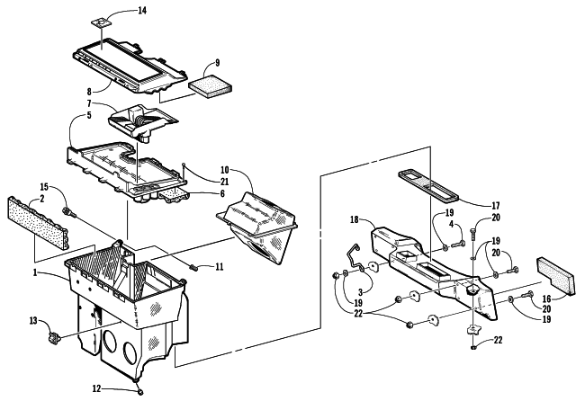 Parts Diagram for Arctic Cat 2001 Z 440 SNOWMOBILE AIR SILENCER ASSEMBLY