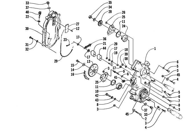 Parts Diagram for Arctic Cat 2001 PANTHER 370 () SNOWMOBILE DRIVE/DROPCASE ASSEMBLY