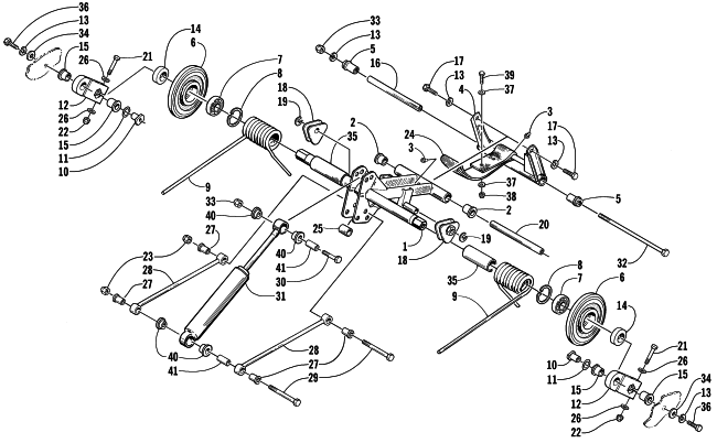 Parts Diagram for Arctic Cat 2001 PANTHER 550 () SNOWMOBILE REAR SUSPENSION REAR ARM ASSEMBLY