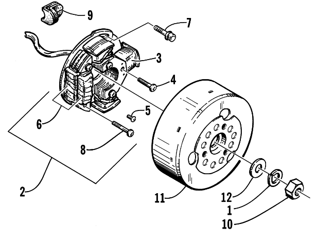 Parts Diagram for Arctic Cat 2001 PANTHER 370 SNOWMOBILE MAGNETO