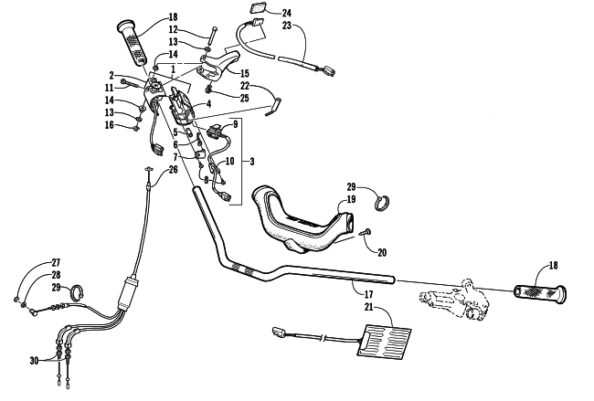 Parts Diagram for Arctic Cat 2001 PANTHER 550 () SNOWMOBILE HANDLEBAR AND CONTROLS