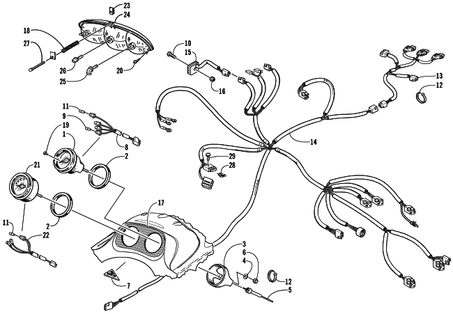 Parts Diagram for Arctic Cat 2001 PANTHER 550 () SNOWMOBILE HEADLIGHT, INSTRUMENTS, AND WIRING ASSEMBLIES