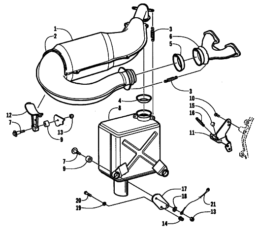Parts Diagram for Arctic Cat 2001 PANTHER 550 () SNOWMOBILE EXHAUST ASSEMBLY