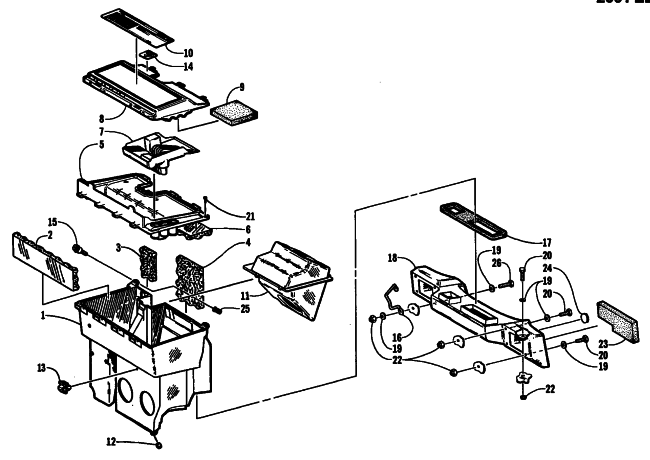 Parts Diagram for Arctic Cat 2001 ZL 550 (ESR ) SNOWMOBILE AIR SILENCER ASSEMBLY