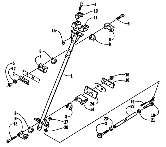 Parts Diagram for Arctic Cat 2001 TRIPLE TOURING 600 () SNOWMOBILE STEERING POST ASSEMBLY