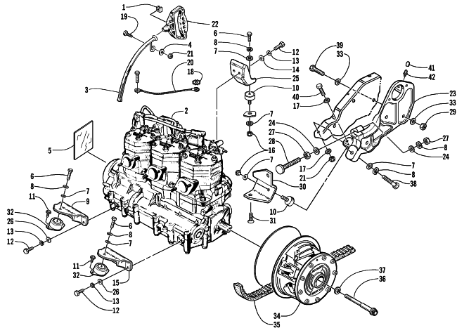 Parts Diagram for Arctic Cat 2001 THUNDERCAT () SNOWMOBILE ENGINE AND RELATED PARTS