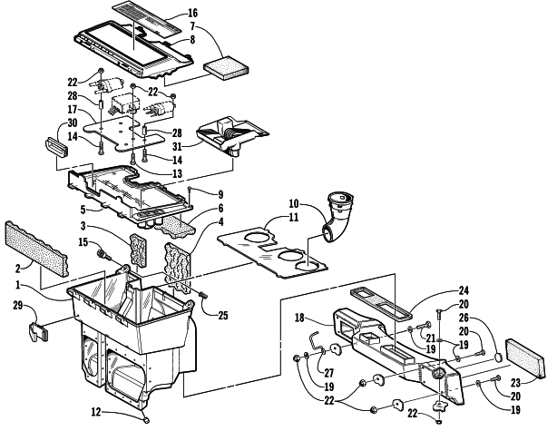 Parts Diagram for Arctic Cat 2001 MOUNTAIN CAT 1000 () SNOWMOBILE AIR SILENCER ASSEMBLY