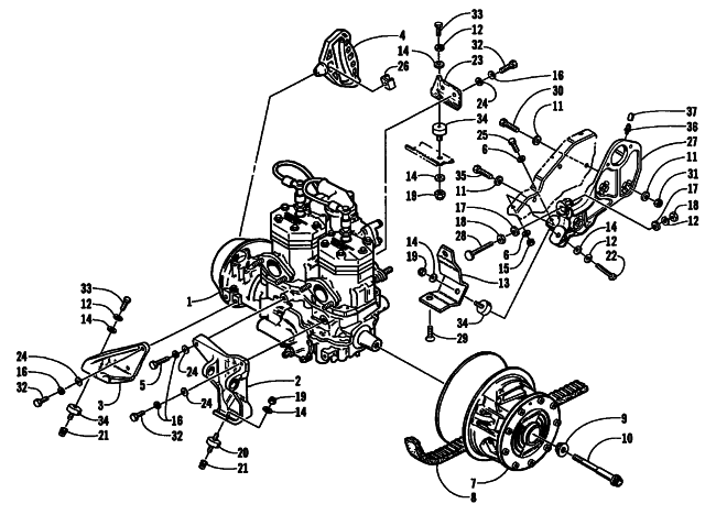 Parts Diagram for Arctic Cat 2001 PANTHER 550 () SNOWMOBILE ENGINE AND RELATED PARTS