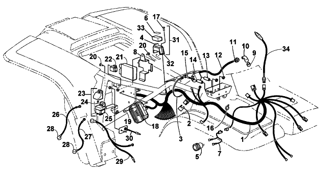 Parts Diagram for Arctic Cat 2001 500 CC (AUTOMATIC TRANSMISSION) ATV WIRING HARNESS ASSEMBLY