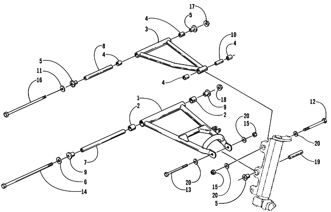 Parts Diagram for Arctic Cat 2001 ZR 500 () SNOWMOBILE A-ARM ASSEMBLY