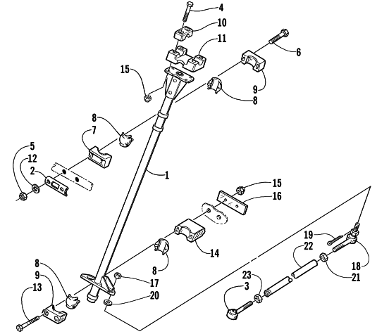 Parts Diagram for Arctic Cat 2001 ZR 500 () SNOWMOBILE STEERING POST ASSEMBLY