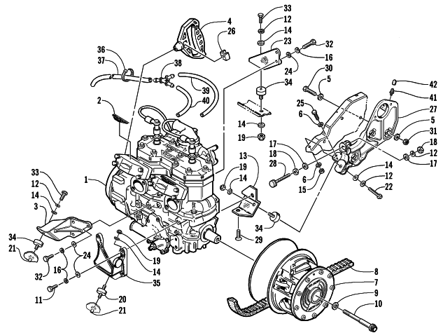 Parts Diagram for Arctic Cat 2001 ZR 500 () SNOWMOBILE ENGINE AND RELATED PARTS