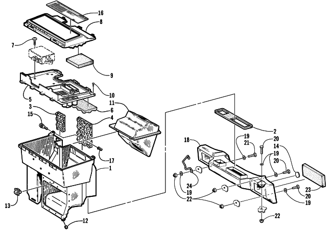 Parts Diagram for Arctic Cat 2001 ZR 600 SNOWMOBILE AIR SILENCER ASSEMBLY