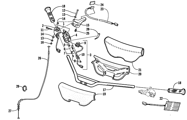 Parts Diagram for Arctic Cat 2002 ZL 600 EFI SS SNOWMOBILE HANDLEBAR AND CONTROLS