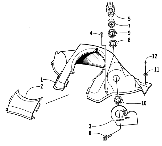 Parts Diagram for Arctic Cat 2001 ZL 600 EFI (ESR) SNOWMOBILE CONSOLE AND SWITCH ASSEMBLY