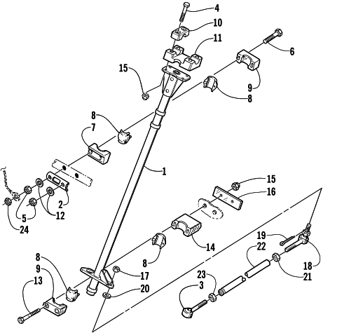 Parts Diagram for Arctic Cat 2001 ZR 500 EFI SNOWMOBILE STEERING POST ASSEMBLY