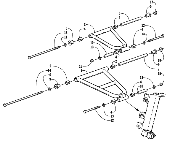 Parts Diagram for Arctic Cat 2001 MOUNTAIN CAT 500 EFI () SNOWMOBILE A-ARM ASSEMBLY