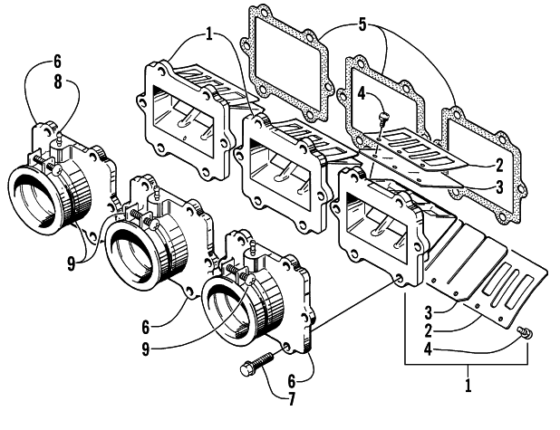 Parts Diagram for Arctic Cat 2001 THUNDERCAT () SNOWMOBILE REED VALVE ASSEMBLY