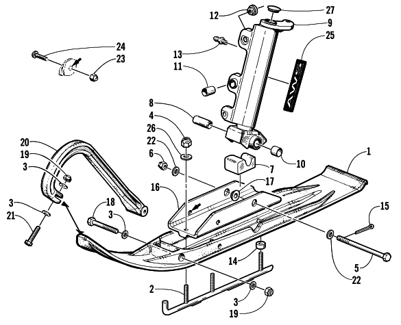 Parts Diagram for Arctic Cat 2001 ZRT 800 LE SNOWMOBILE SKI AND SPINDLE ASSEMBLY