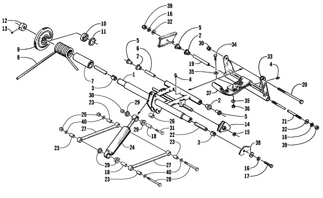 Parts Diagram for Arctic Cat 2001 BEARCAT WIDE TRACK SNOWMOBILE REAR SUSPENSION REAR ARM ASSEMBLY