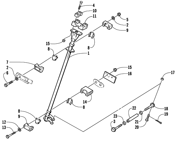 Parts Diagram for Arctic Cat 2002 BEARCAT WIDE TRACK () SNOWMOBILE STEERING POST ASSEMBLY