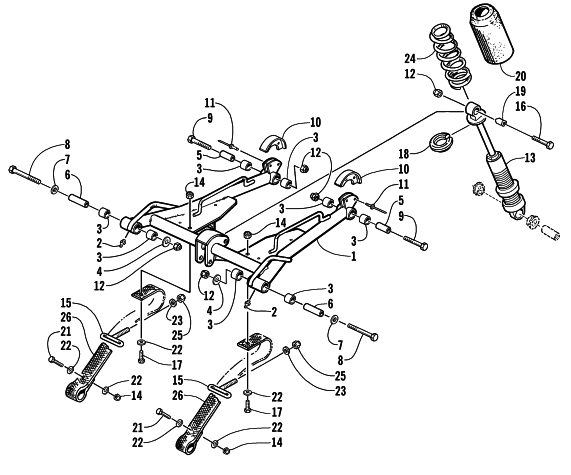 Parts Diagram for Arctic Cat 2001 THUNDERCAT SNOWMOBILE REAR SUSPENSION FRONT ARM ASSEMBLY