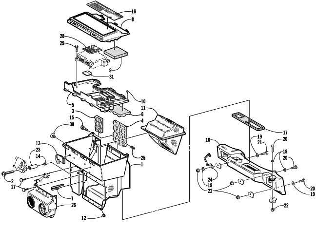 Parts Diagram for Arctic Cat 2001 MOUNTAIN CAT 500 EFI SNOWMOBILE AIR SILENCER ASSEMBLY