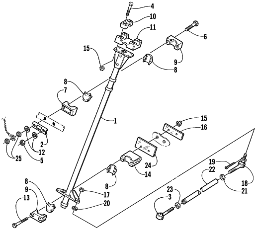 Parts Diagram for Arctic Cat 2001 ZL 500 EFI ESR SNOWMOBILE STEERING POST ASSEMBLY