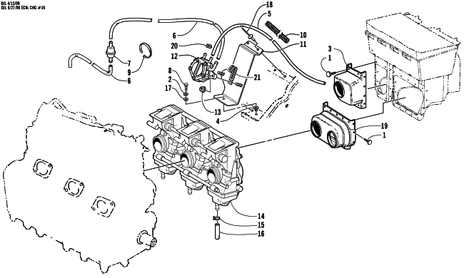 Parts Diagram for Arctic Cat 2001 MOUNTAIN CAT 1000 () SNOWMOBILE CARBURETOR AND FUEL PUMP ASSEMBLY
