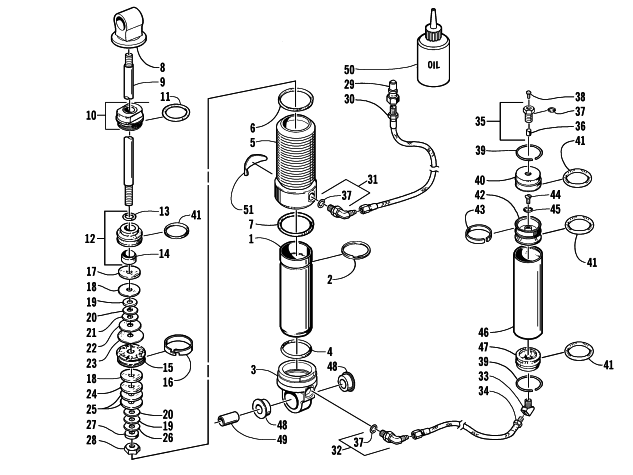 Parts Diagram for Arctic Cat 2001 MOUNTAIN CAT 800 SNOWMOBILE REAR SUSPENSION FRONT ARM SHOCK ABSORBER