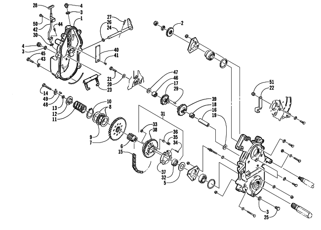 Parts Diagram for Arctic Cat 2002 Z 570 SS SNOWMOBILE DRIVE/REVERSE DROPCASE ASSEMBLY