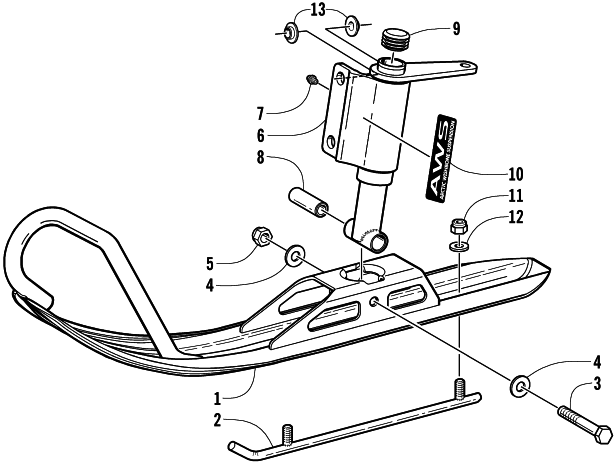 Parts Diagram for Arctic Cat 2001 Z 120 SNOWMOBILE SKI AND SPINDLE ASSEMBLY
