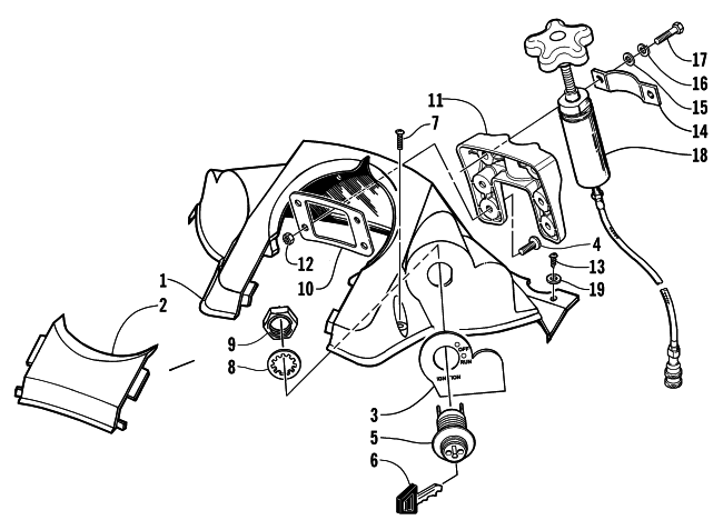 Parts Diagram for Arctic Cat 2001 ZR 600 EFI () SNOWMOBILE CONSOLE AND SWITCH ASSEMBLY (LE)