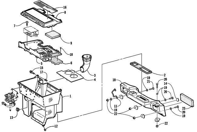 Parts Diagram for Arctic Cat 2001 ZR 800 LE SNOWMOBILE AIR SILENCER ASSEMBLY