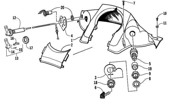 Parts Diagram for Arctic Cat 2001 PANTERA 1000 () SNOWMOBILE CONSOLE AND SWITCH ASSEMBLY