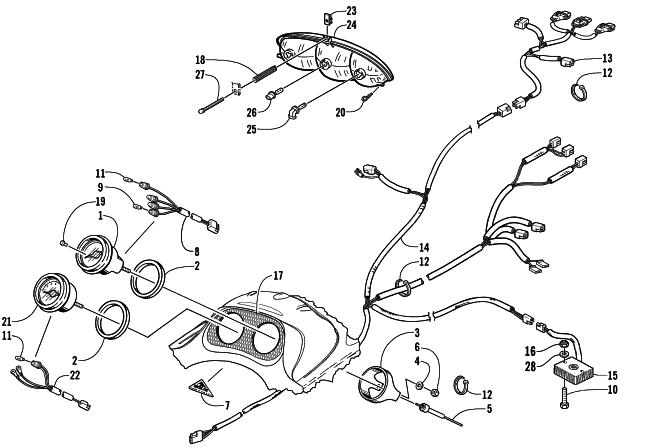Parts Diagram for Arctic Cat 2001 MOUNTAIN CAT 800 LE () SNOWMOBILE HEADLIGHT, INSTRUMENTS, AND WIRING ASSEMBLIES